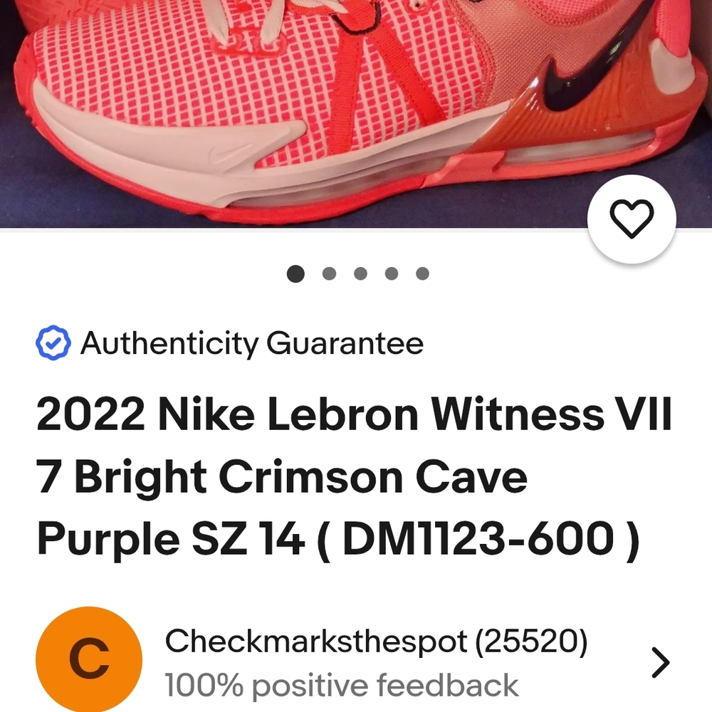 Nike LeBron Witness VII Red and Purple Sneakers